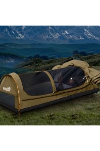 Mountview Camping Canvas Swag Camping Tent Double Khaki