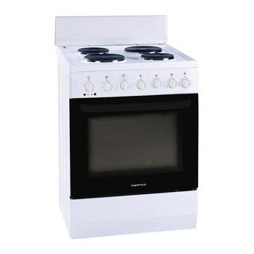 Parmco 60cm white solid plate freestanding stove