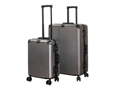 TSB Living 2-piece PC and aluminium hard shell luggage set in dark grey