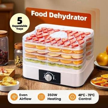5-tier stackable round food dehydrator with adjustable trays