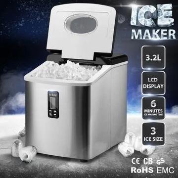 Silver Ausway 3.2L home ice maker with LCD display