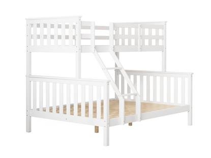 Chico Wooden Triple Bunk in white, single over double design