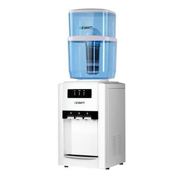 Devanti 22L countertop water dispenser in white with three taps