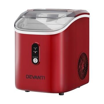 Red Devanti nugget ice maker producing chewable pellet ice