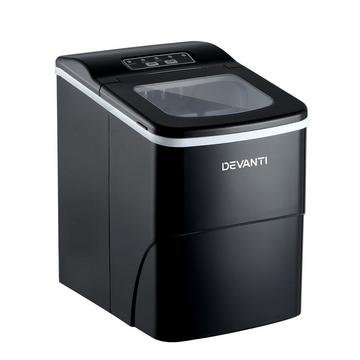 Black Devanti 2L portable ice cube maker with see-through lid