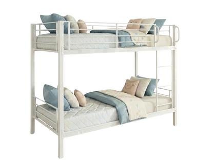 Easy Fix Metal Bunk Bed in white bundled with two single mattresses