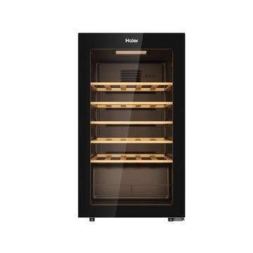 Haier 33 bottle 300 Series wine cabinet in black with wood racks