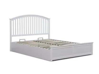 Harrogate white wooden storage bed frame, double size