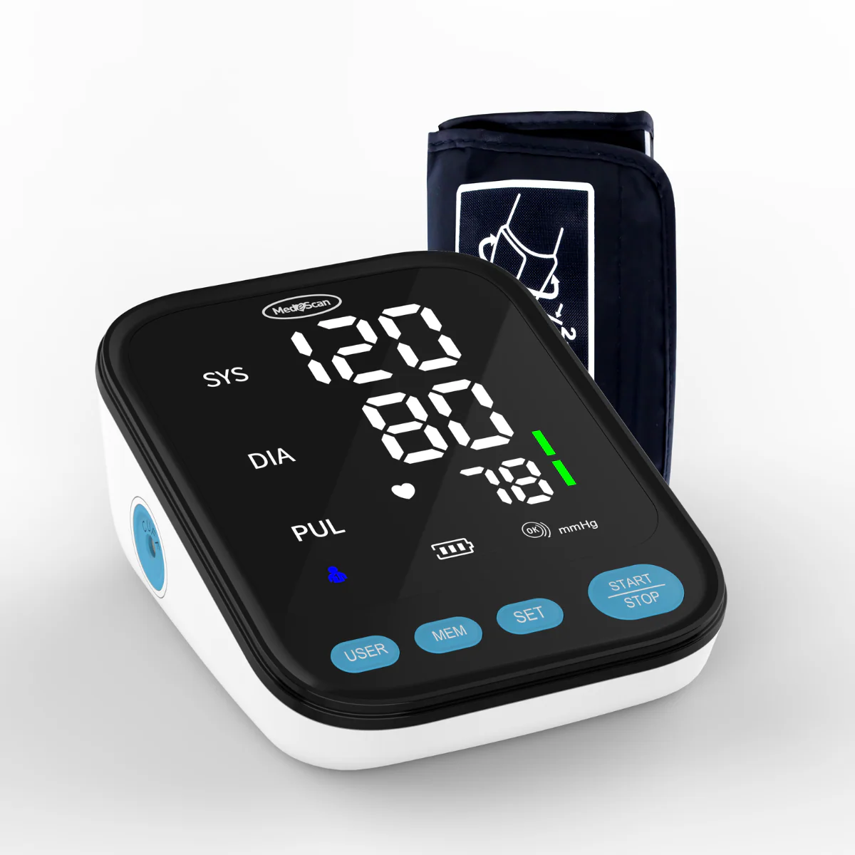 MedeScan talking automatic blood pressure monitor with colour display