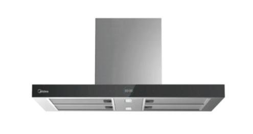 Midea 90cm T-shape island rangehood in stainless steel