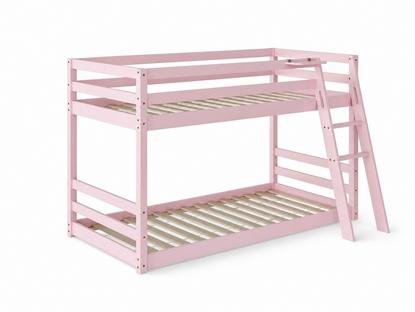 Polli Mid-Sleeper Bunk Bed in pink with open space underneath