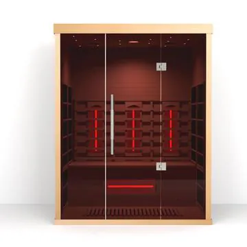 PORVOO 3 person full spectrum infrared sauna in Canadian Hemlock