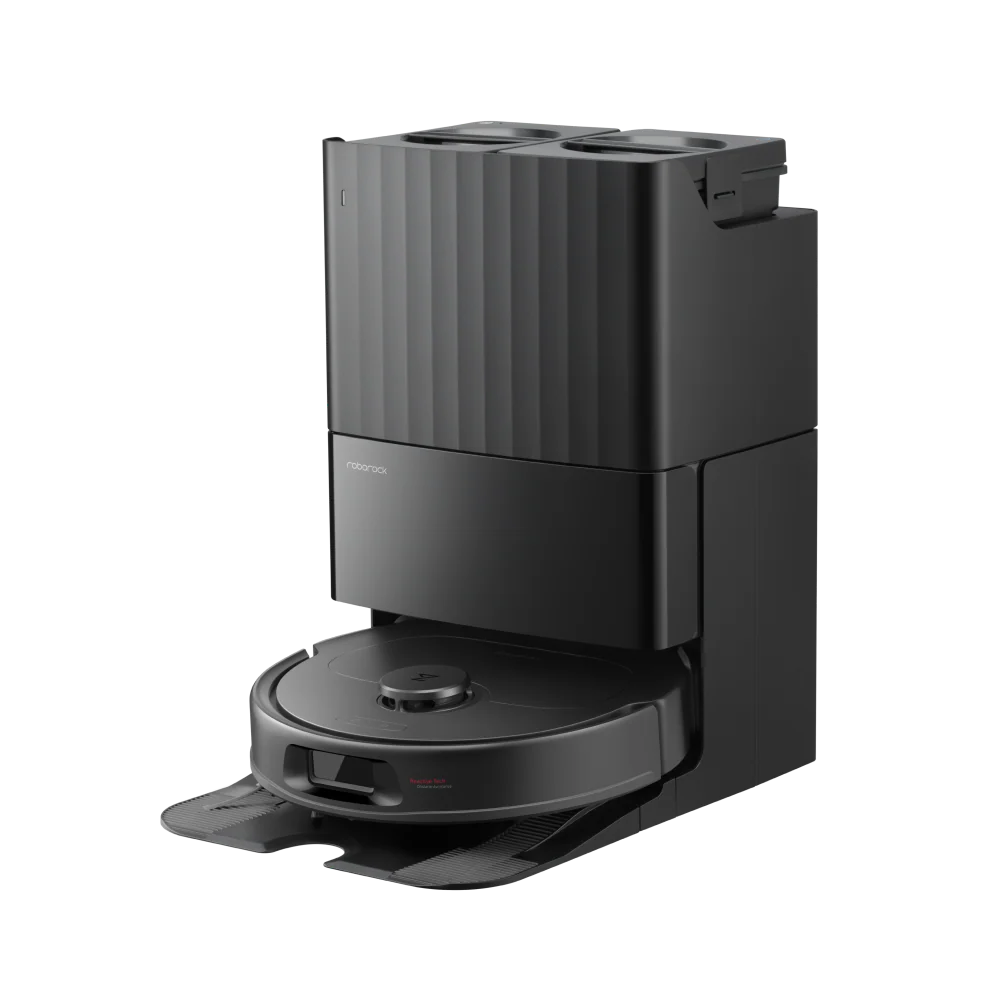 Roborock Qrevo L robot vacuum in black with dock