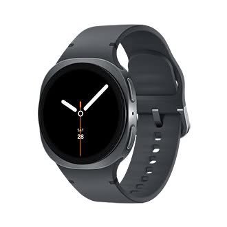 Samsung Galaxy Watch8 40mm graphite smartwatch product photo on a white background