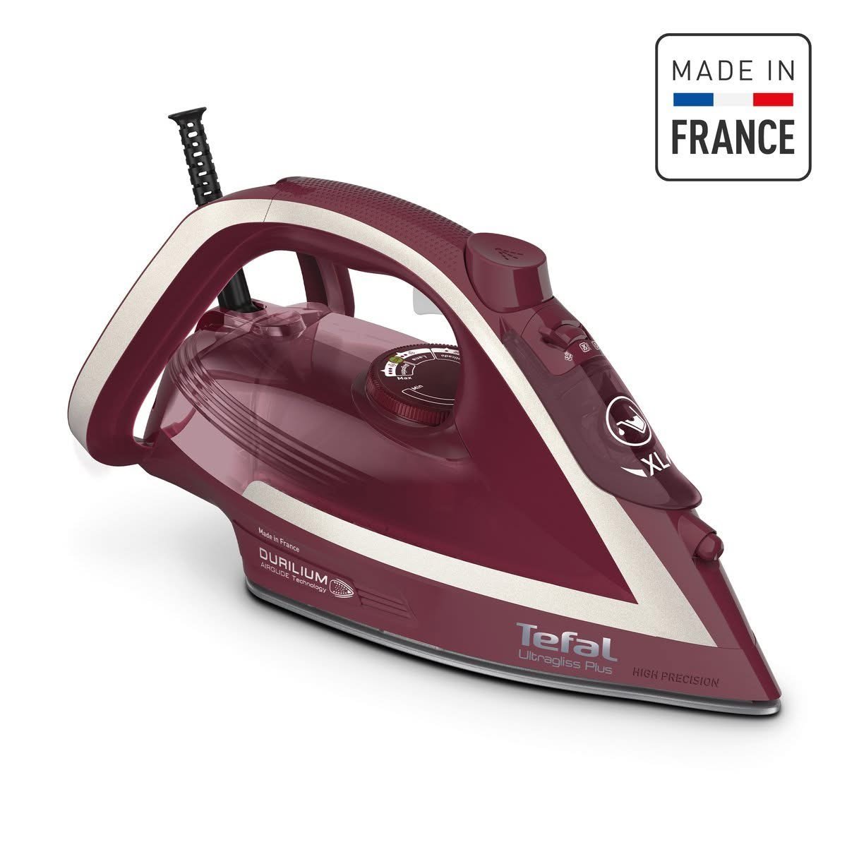 Tefal Ultragliss Anti-Calc Plus FV6845 steam iron in Gamay red and silver