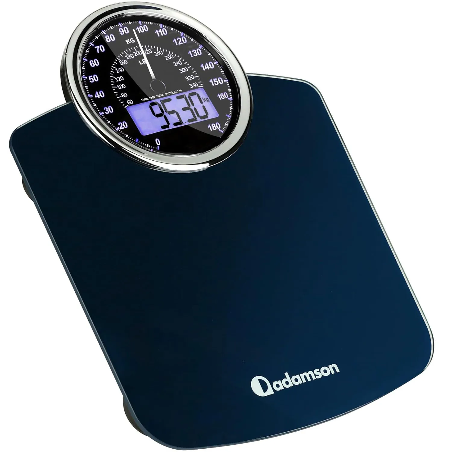 Adamson hybrid analogue and digital bathroom scale