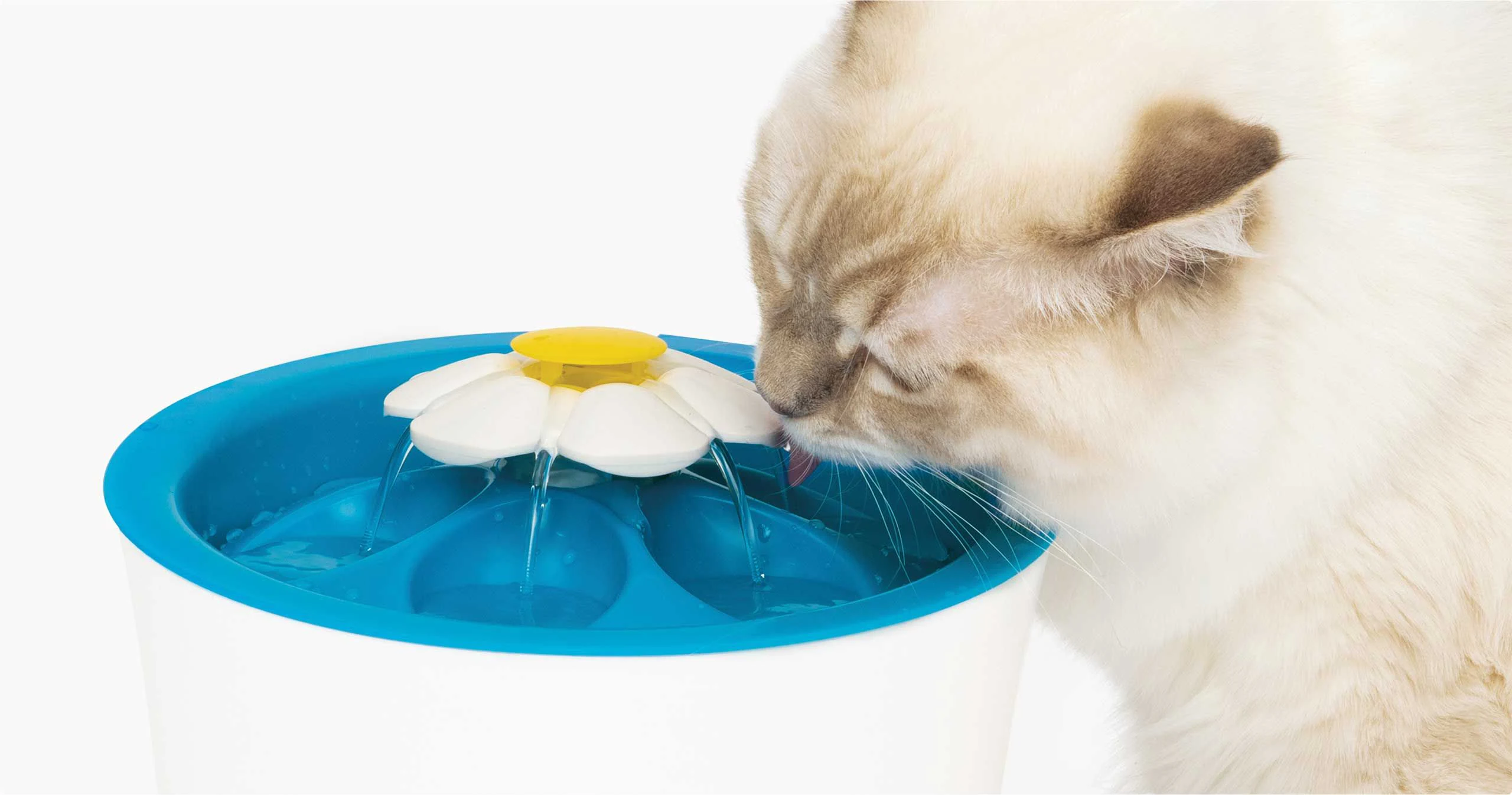 Catit LED Flower Fountain 43747W on a plain background