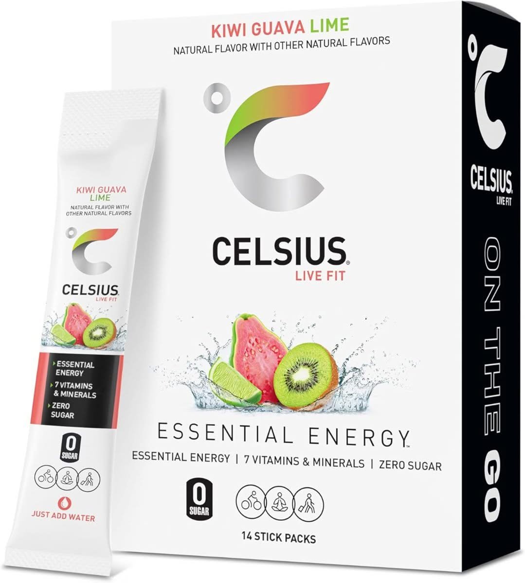 Celsius On The Go Kiwi Guava Lime energy drink mix sticks