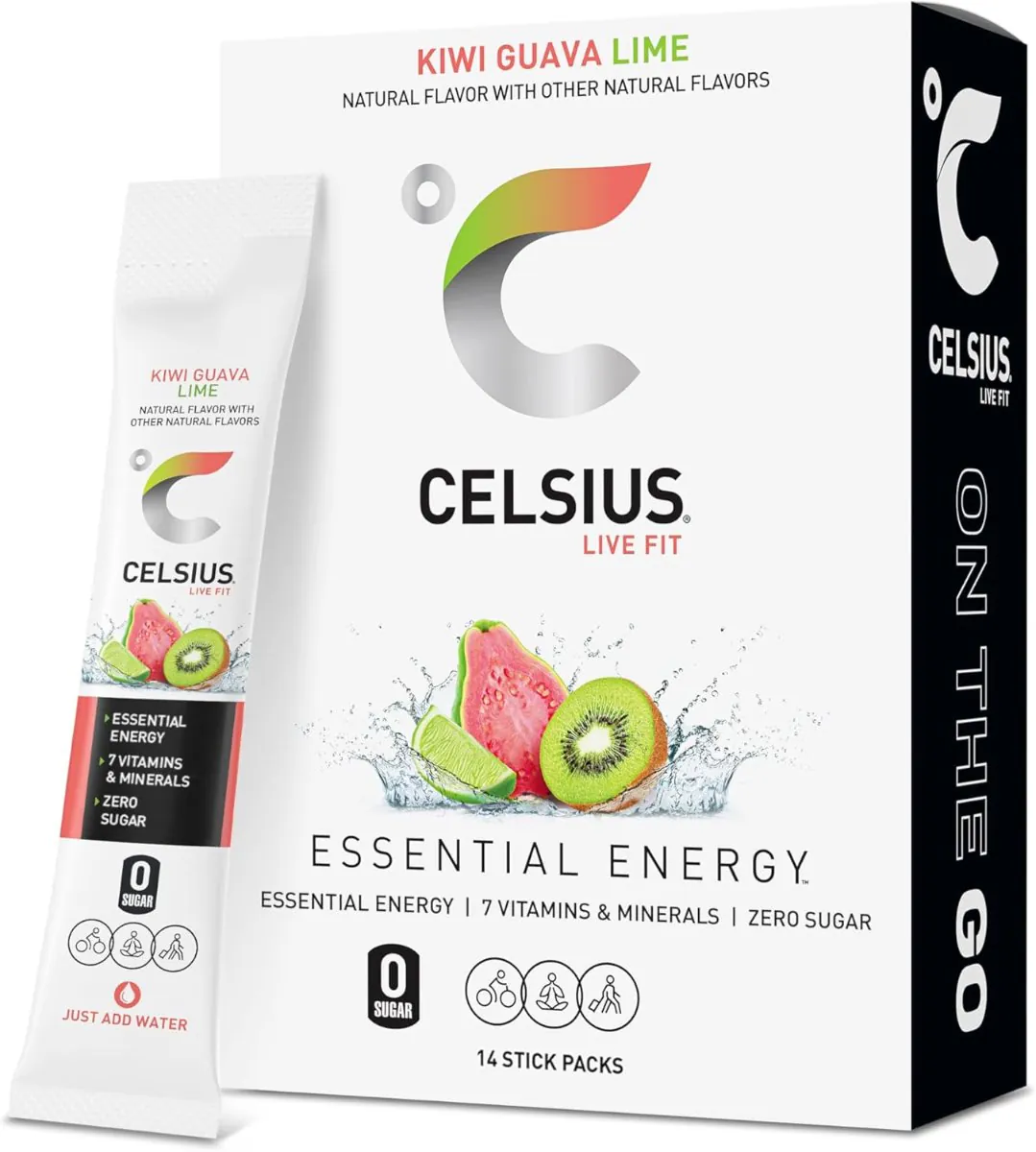 Celsius On The Go Kiwi Guava Lime energy drink mix sticks