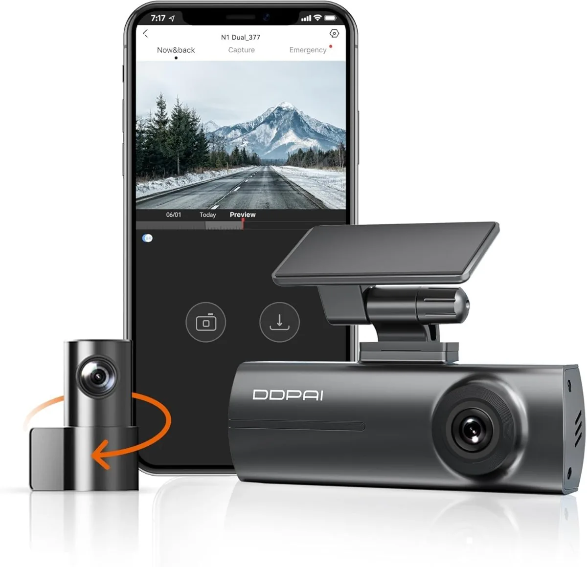 DDPAI N1 Dual Dash Cam front and rear