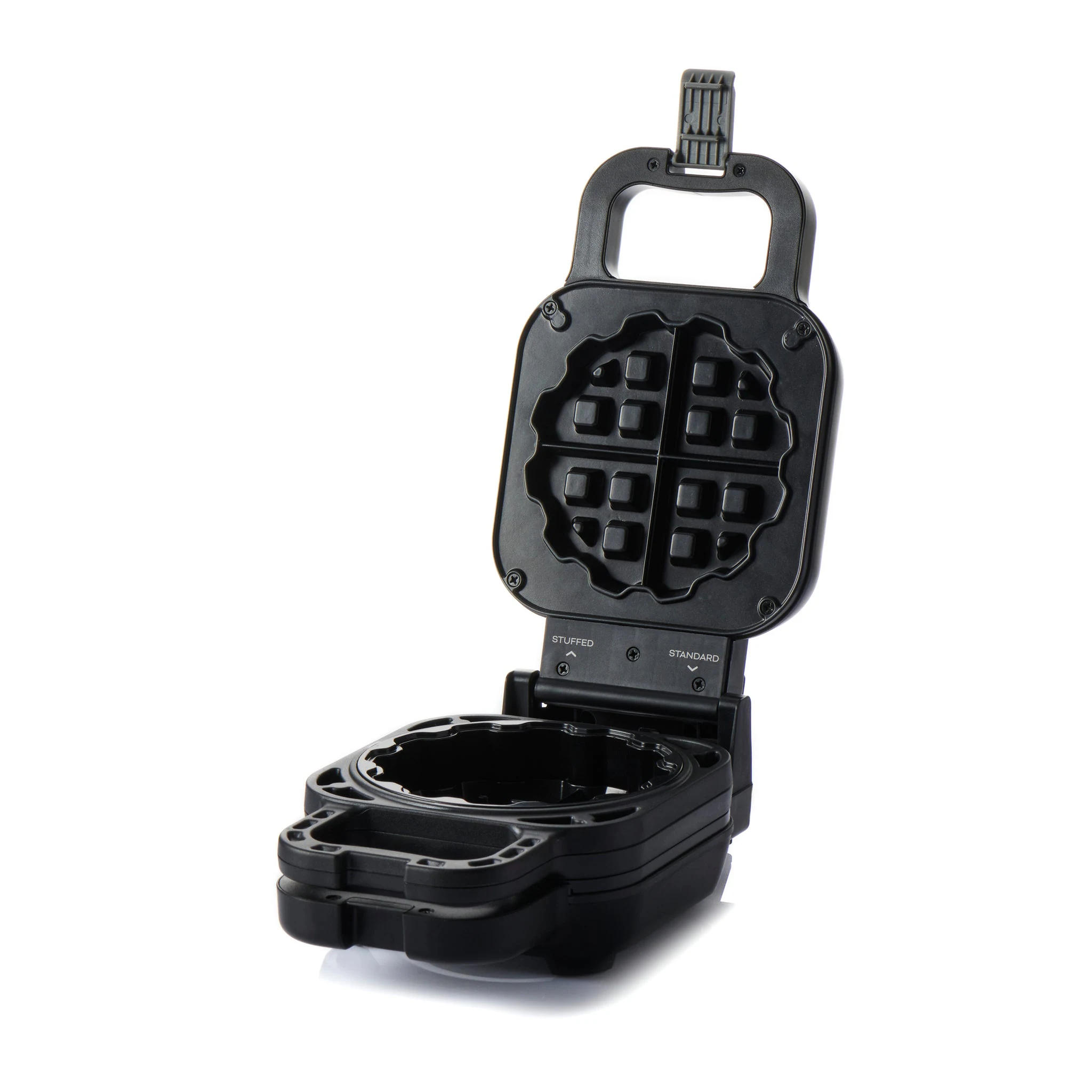 Durapres Fill n Flip Waffle Maker DW450 on a plain background