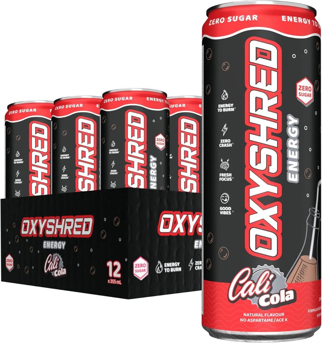 EHP Labs OxyShred Healthy Energy Drink Cali Cola 12 pack