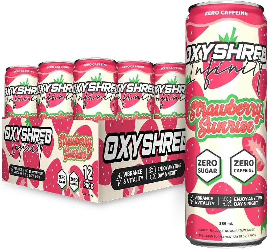 EHP Labs OxyShred Infinity Caffeine Free energy drink Strawberry Sunrise