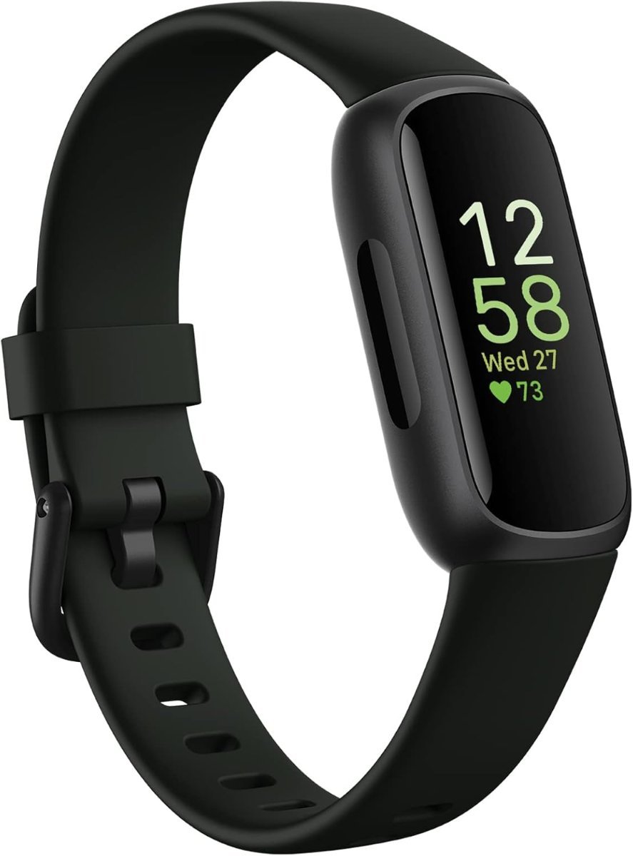 Fitbit Inspire 3 activity tracker on a silicone band