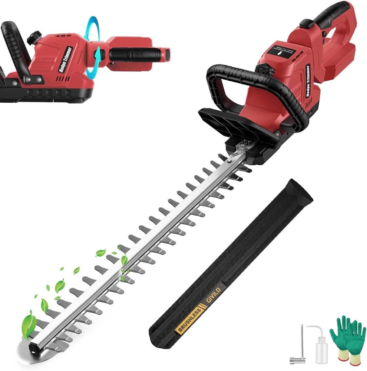 Givilo 22in Cordless Hedge Trimmer for Milwaukee M18 Battery (Bare Tool) - Best Overall