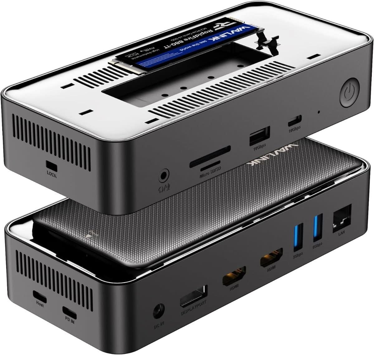 WAVLINK 12-in-1 USB-C Hub with M.2 SSD Enclosure - Best for MacBook