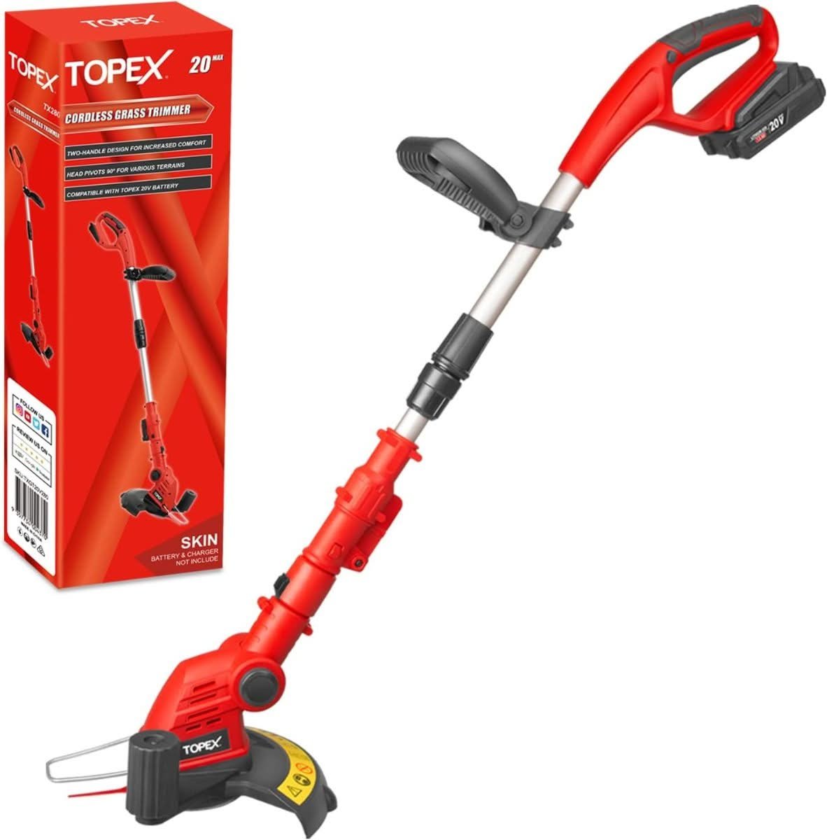 TOPEX 20V Cordless Lawn Grass Line Trimmer 2-in-1
