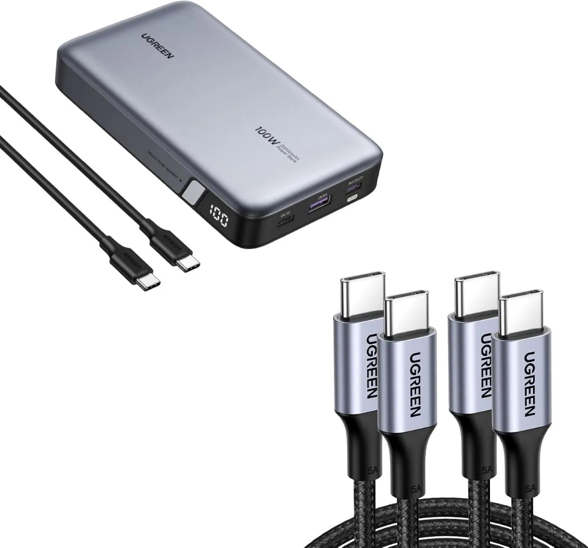 UGREEN 100W power bank with digital display