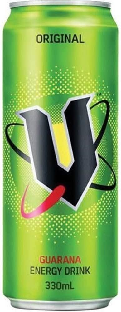 V Green Guarana Energy Drink 24 pack cans