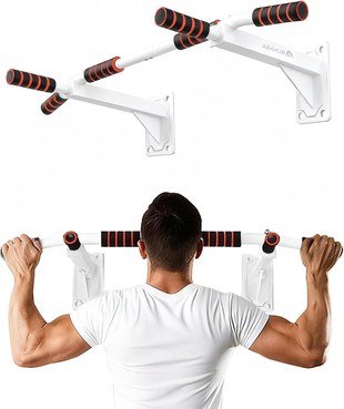 Abahub wall mounted pull up bar with foam grips